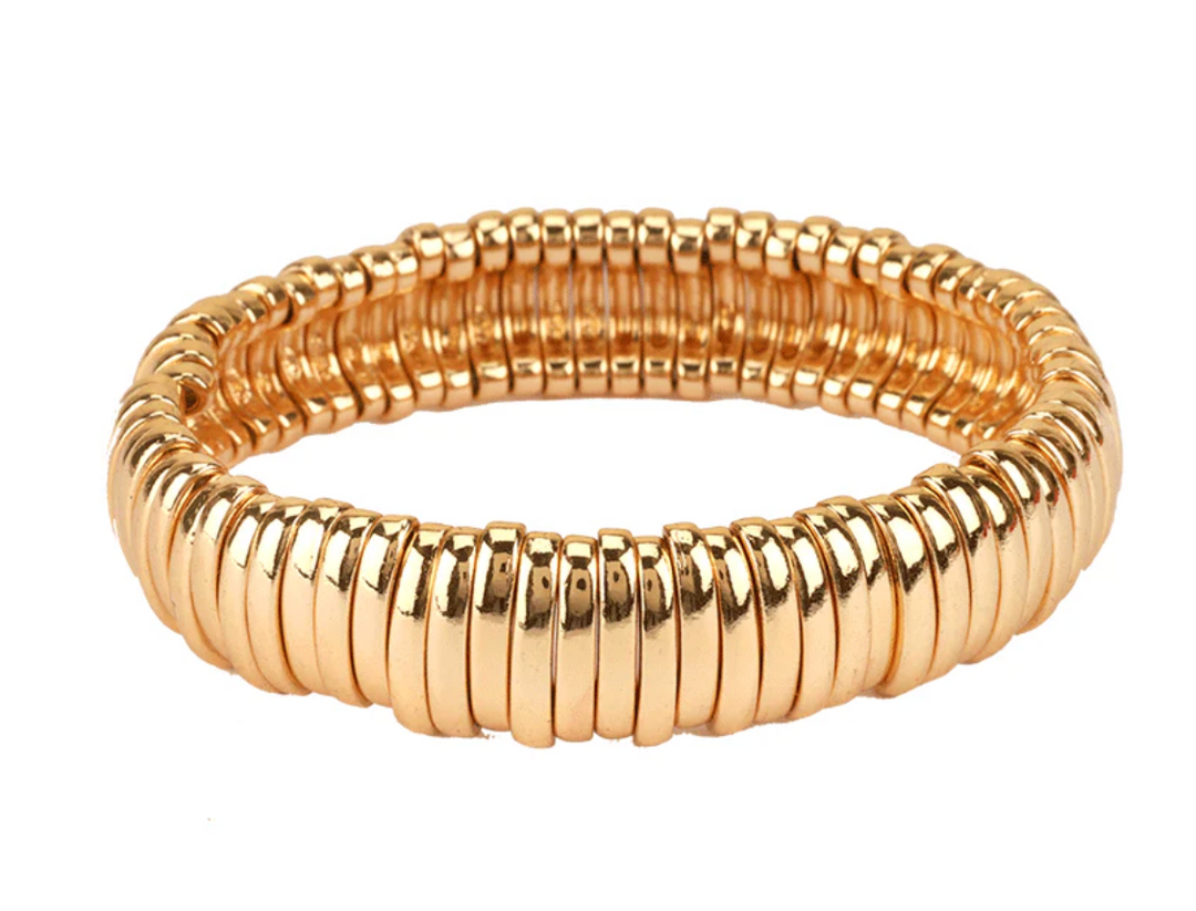 Addi - Wide Band Stretch Bracelet (Gold)