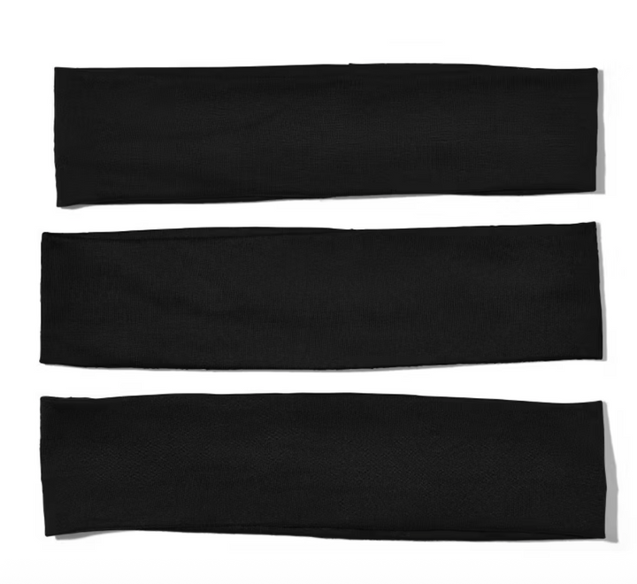 Kitsch - Recycled Fabric Active Headbands 3pc Set Black