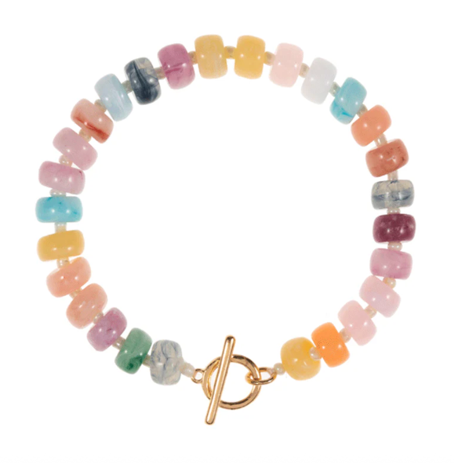 Mixed Colored Beaded Bracelet -Pastel