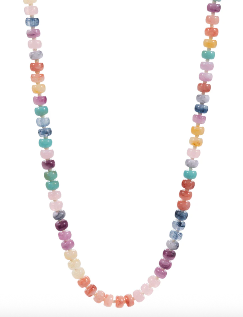 Beaded Mixed Color Necklace - Pastel