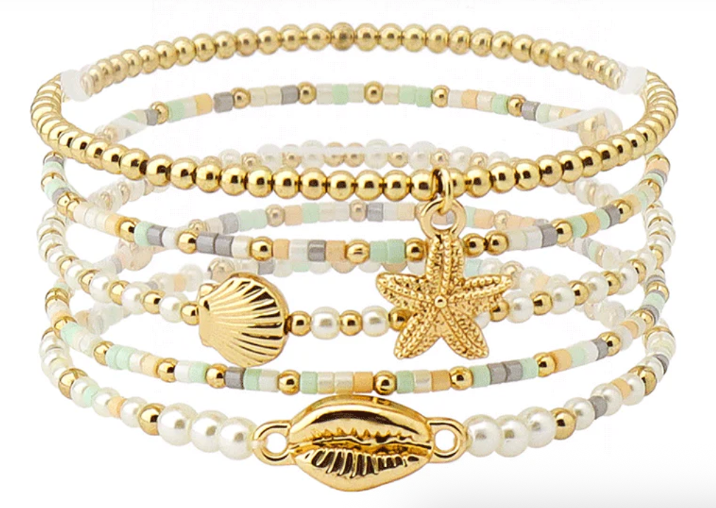 Sea Life Charm Bracelet Set - Mint