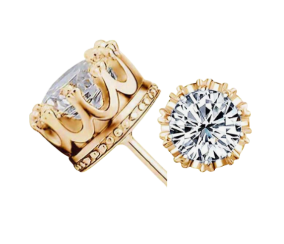 Round Stud in Crown Setting