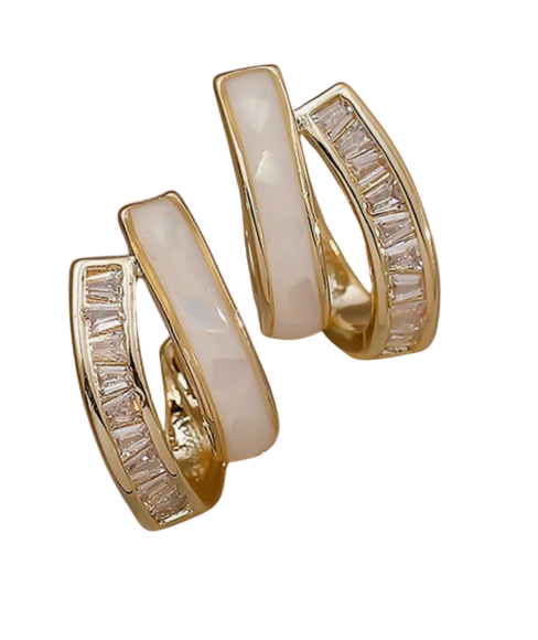 Double Hoop Baguette/Enamel Hoops