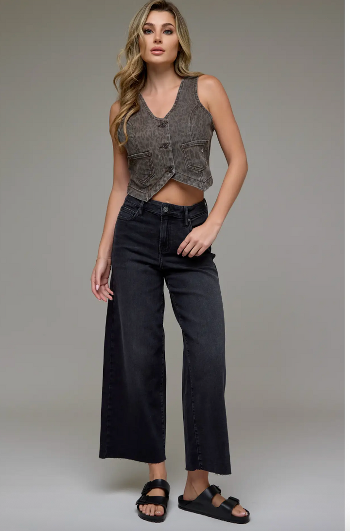 Heidi - Wide Leg Black Denim