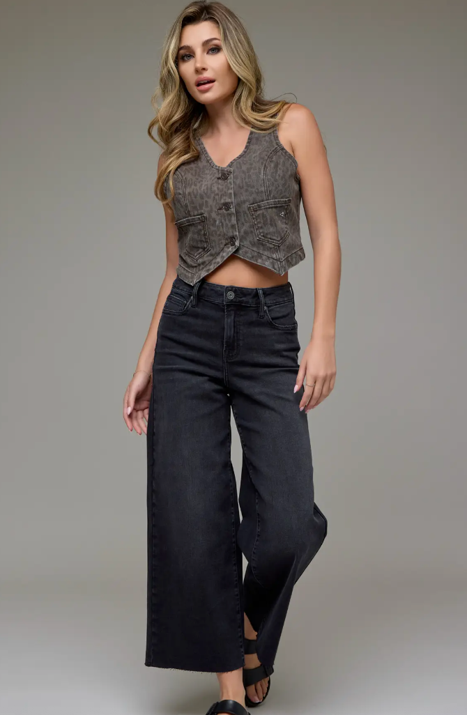 Heidi - Wide Leg Black Denim