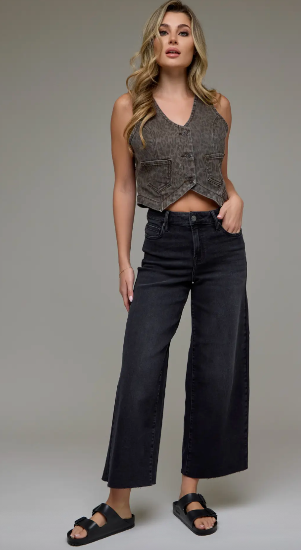 Heidi - Wide Leg Black Denim