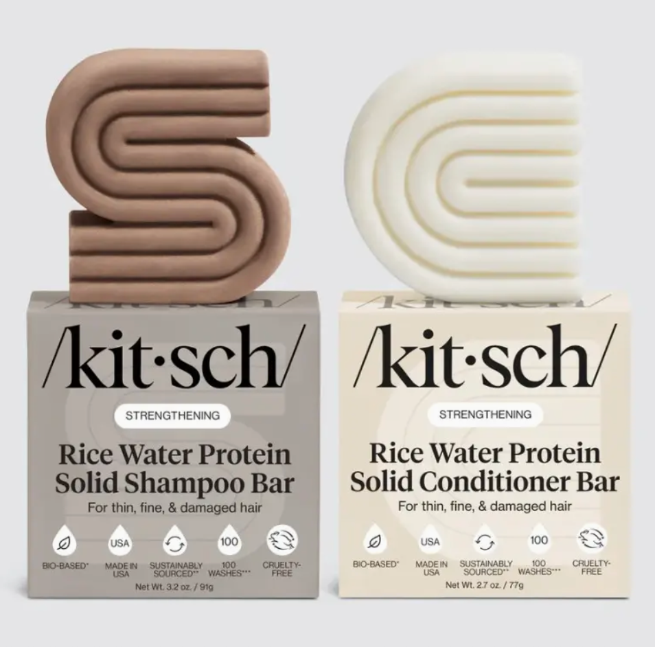 Kitsch - Rice Water Protein Solid Shampoo & Conditioner Bar for damaged hair