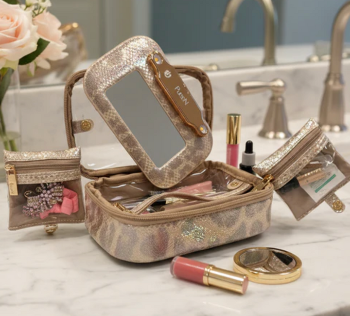PurseN - LITTMINI • Lighted Mirror Case (Glimmer Leopard)
