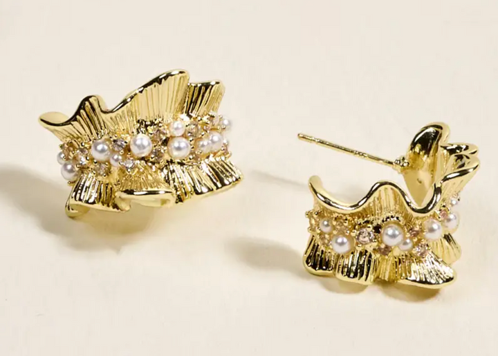 Gold Ruffle Standout Earrings
