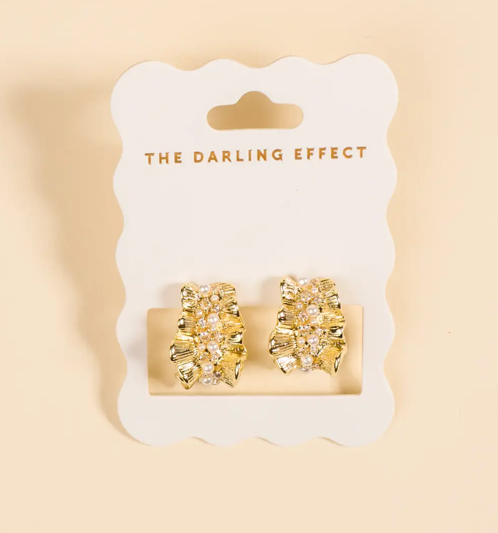 Gold Ruffle Standout Earrings
