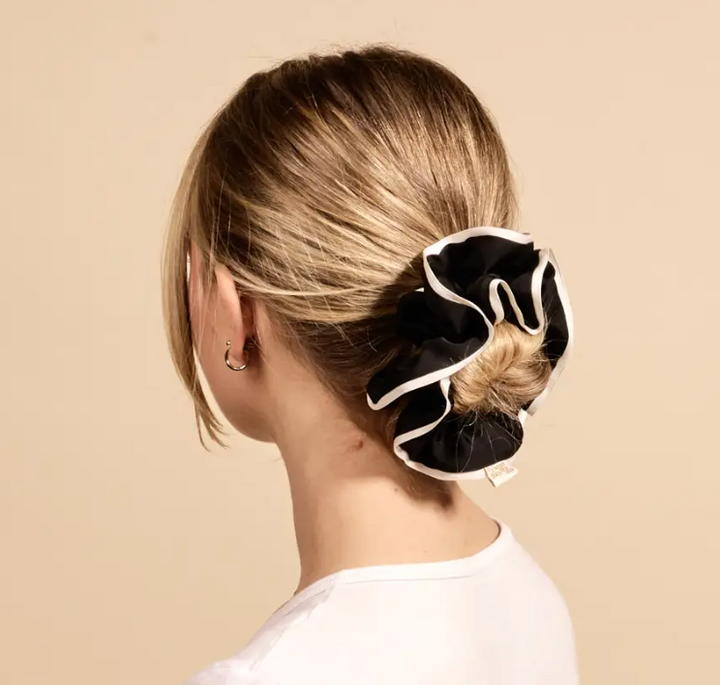 Black Ruffle Up Scrunchie