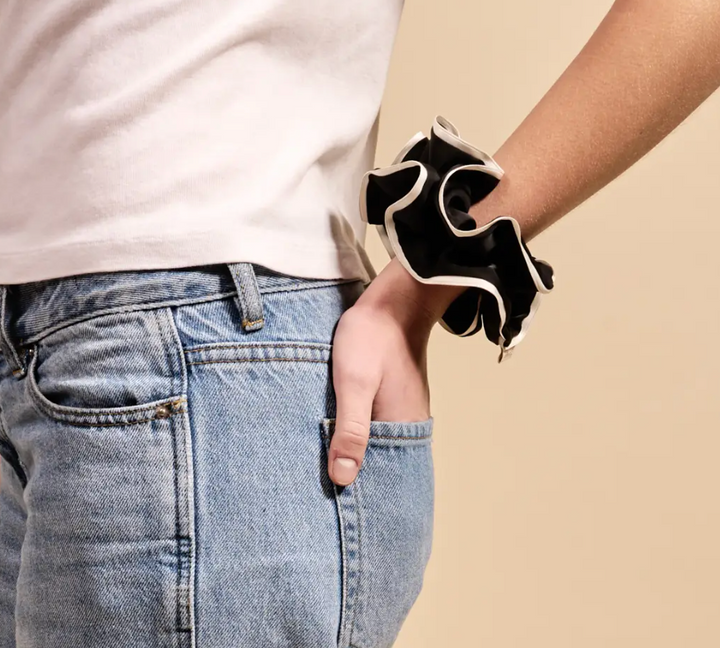 Black Ruffle Up Scrunchie
