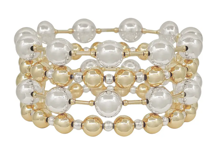 Maci - Two Tone Beaded Stretch Bracelet Set