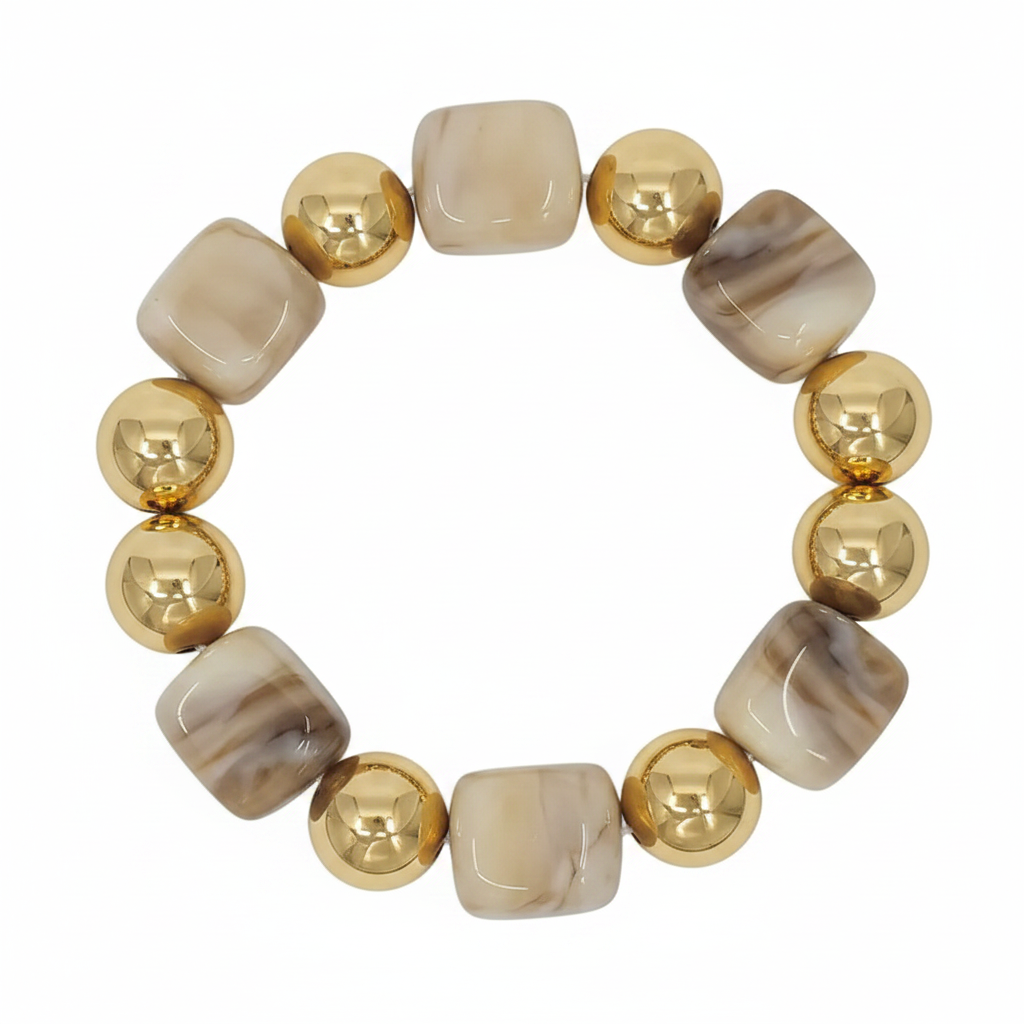 Nicole - Water Resistant Beaded Bracelet (Natural)
