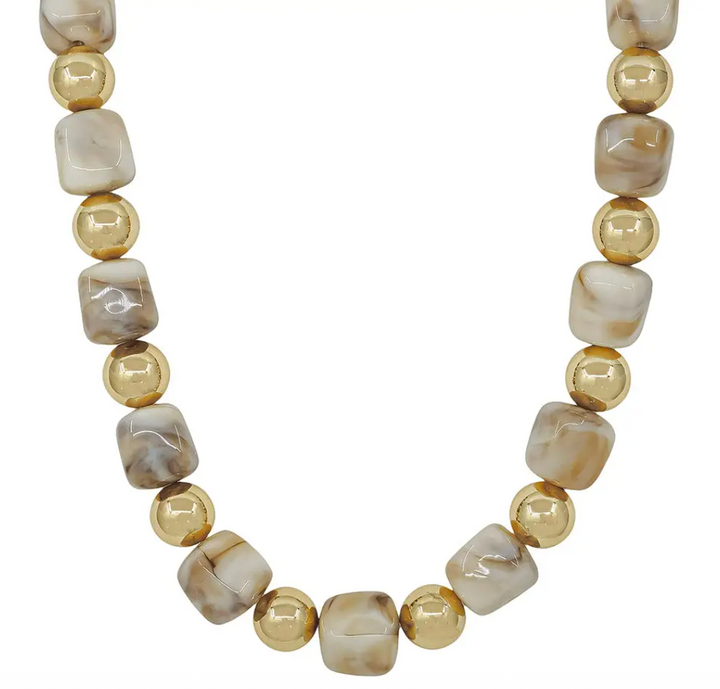 Brandi - Beaded Necklace (Natural)