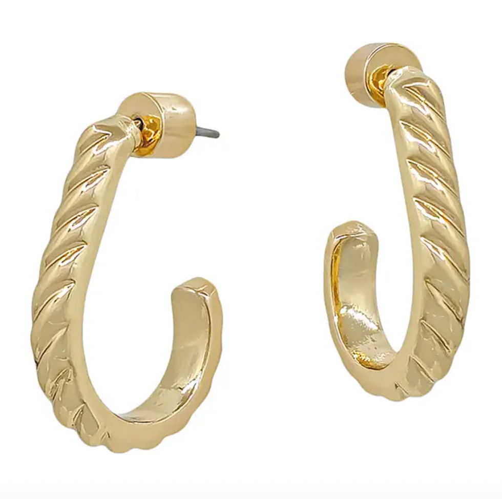 Terri - Rope Textured Teardrop Earrings 1"