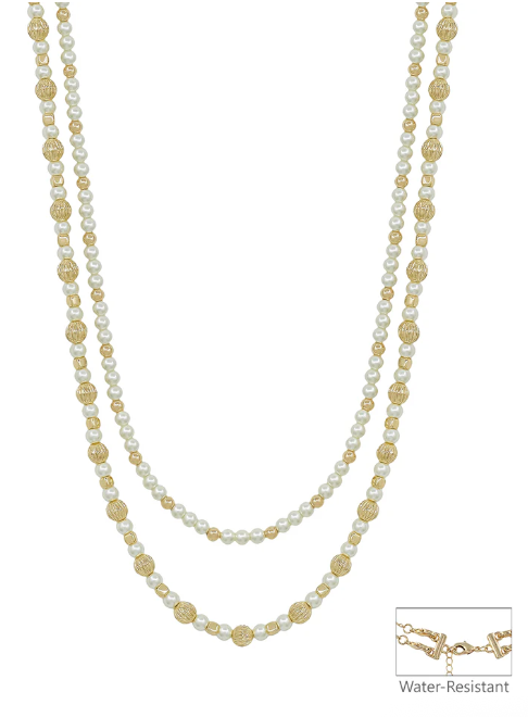 Rhonda - Double Pearl Layered Multiway Necklace