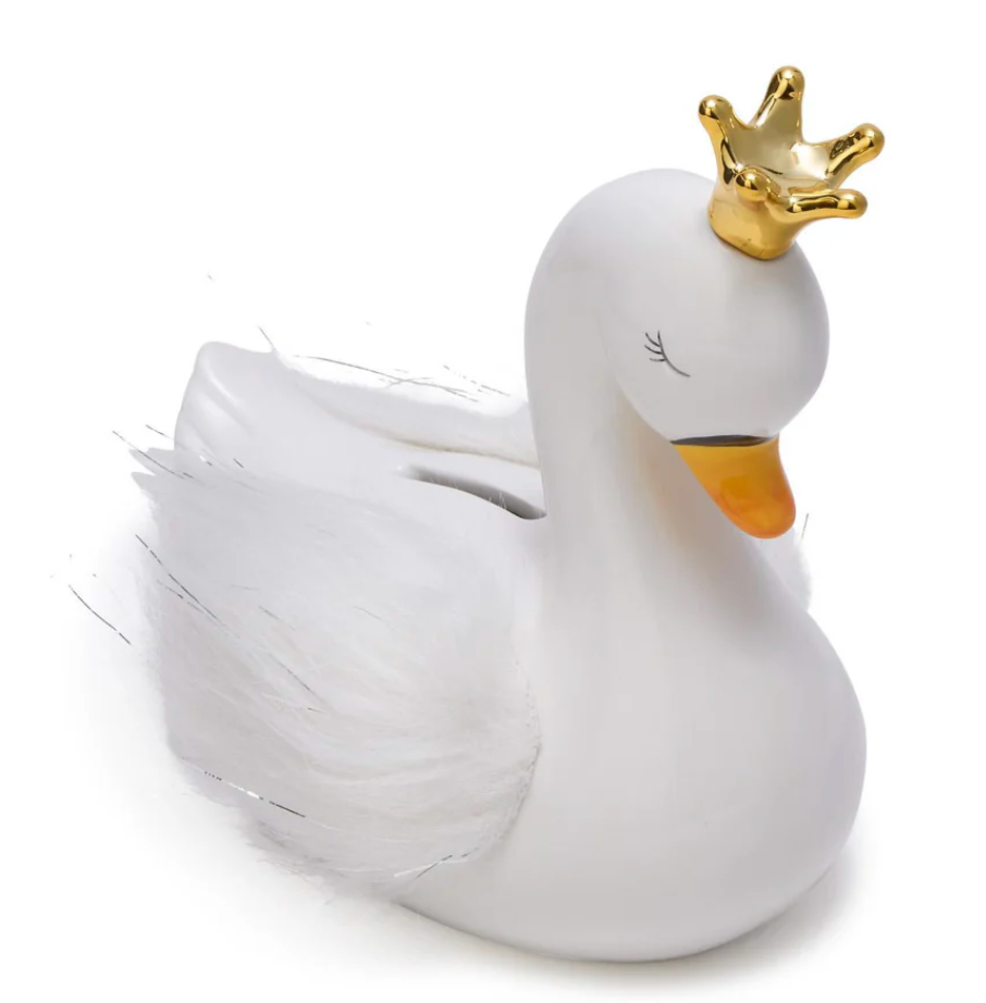 Swan Bank with Faux Fur Wings