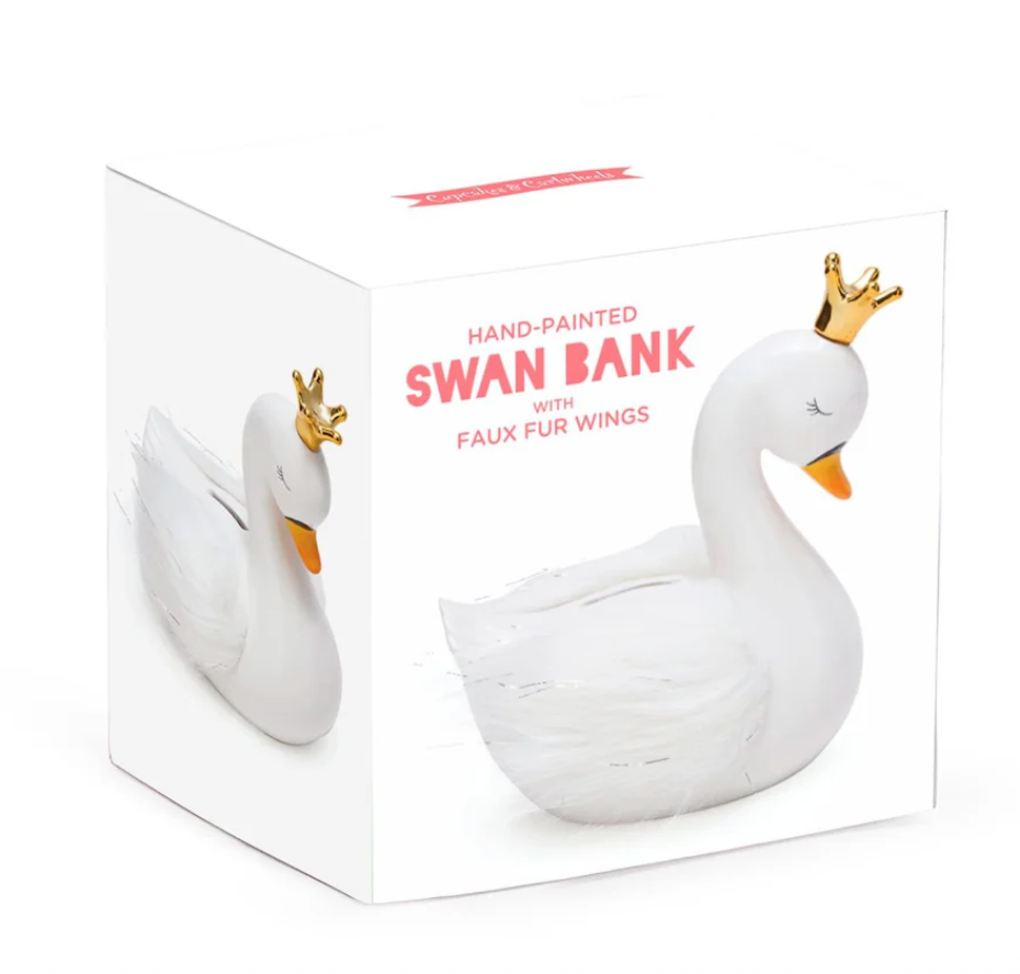 Swan Bank with Faux Fur Wings