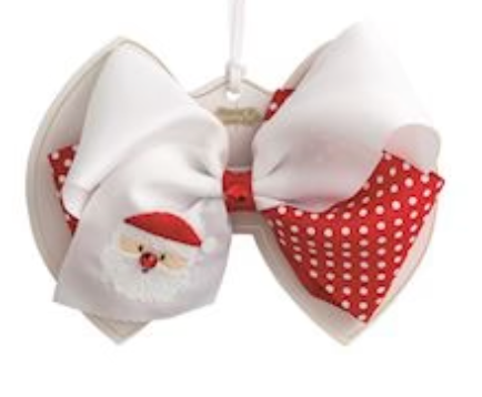 Santa Embroidered Hair Bow