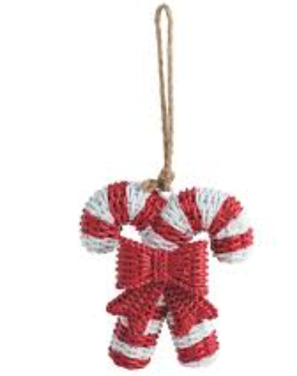 Candy Cane Resin Ornament