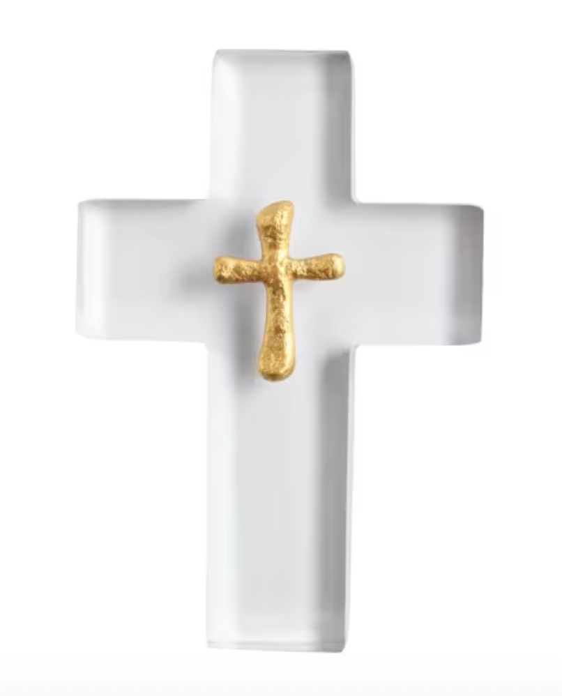 Clear Resin Gold Cross