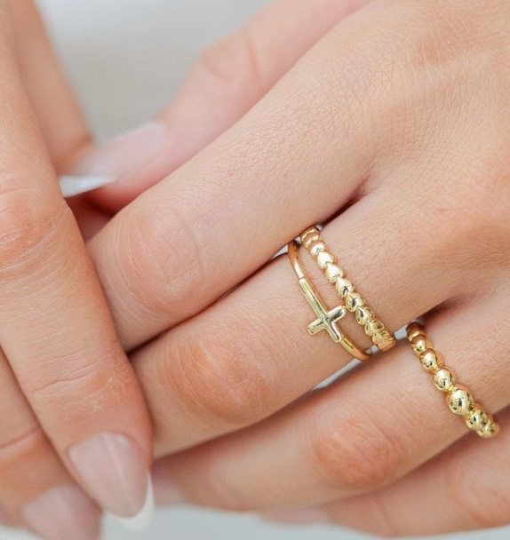 Splendid Iris - Simple Cross Ring