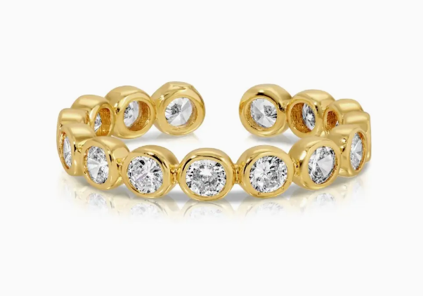 Splendid Iris - CZ Adjustable Band Ring