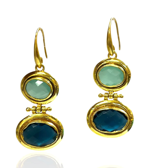 Raelyn - Gemstone Earrings (Aqua/Teal)