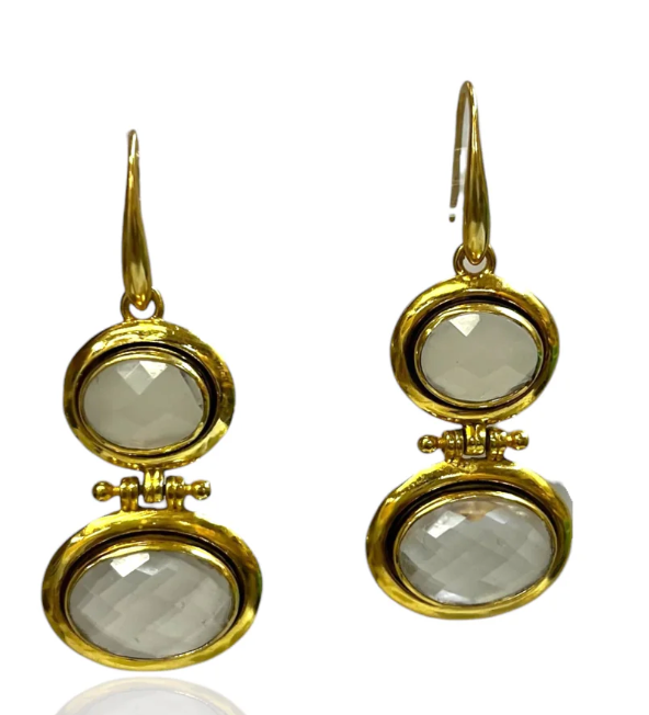 Raelyn - Gemstone Earrings (White/Clear)