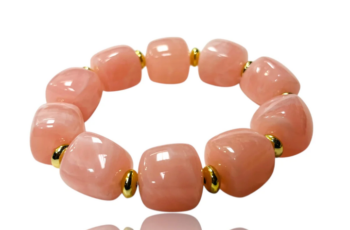 Viviana - Chunky Beaded Bracelet (Rose Pink)