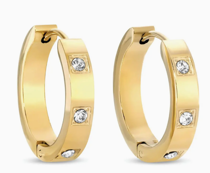 Splendid Iris - Gold Hoop Earrings