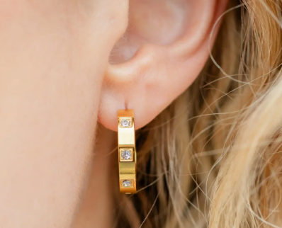 Splendid Iris - Gold Hoop Earrings