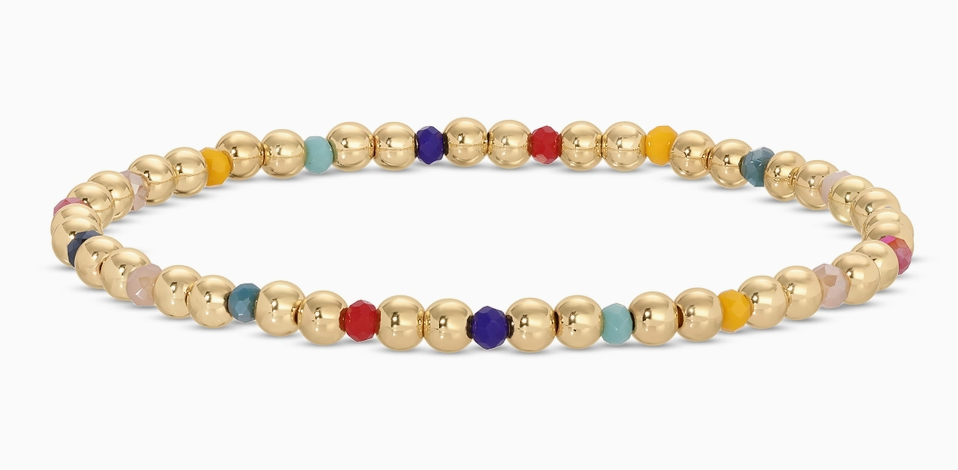Splendid Iris - 4mm Beaded Bracelet (Multi Color)