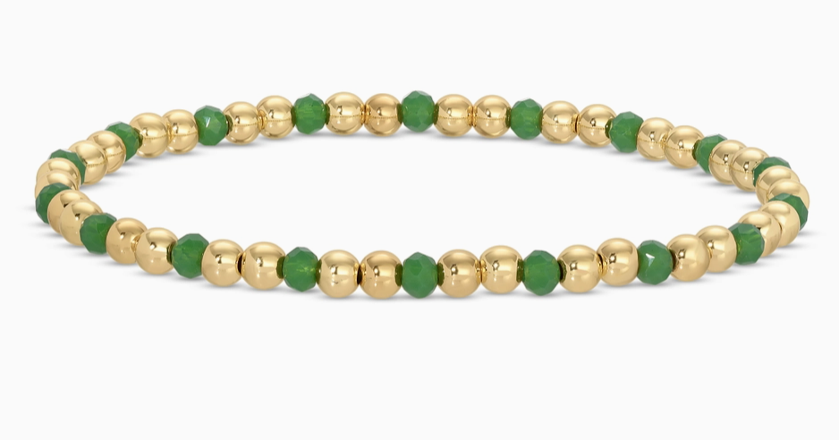 Splendid Iris - 4mm Beaded Bracelet (Green)