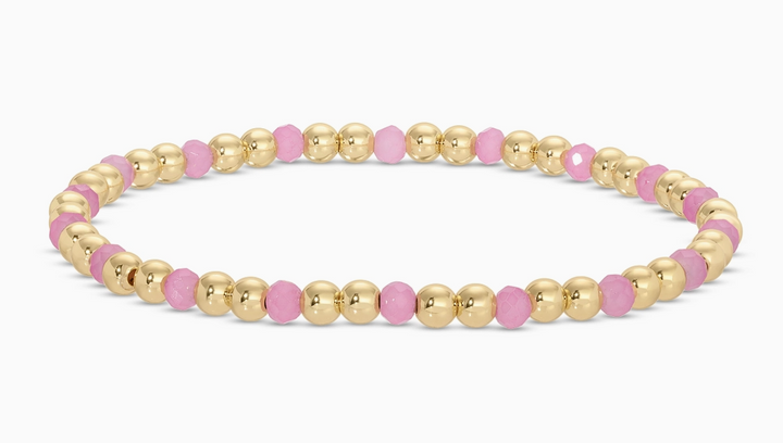 Splendid Iris - 4mm Beaded Bracelet (Pink)