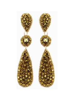 Gina - Bronze Rhinestone Earrings