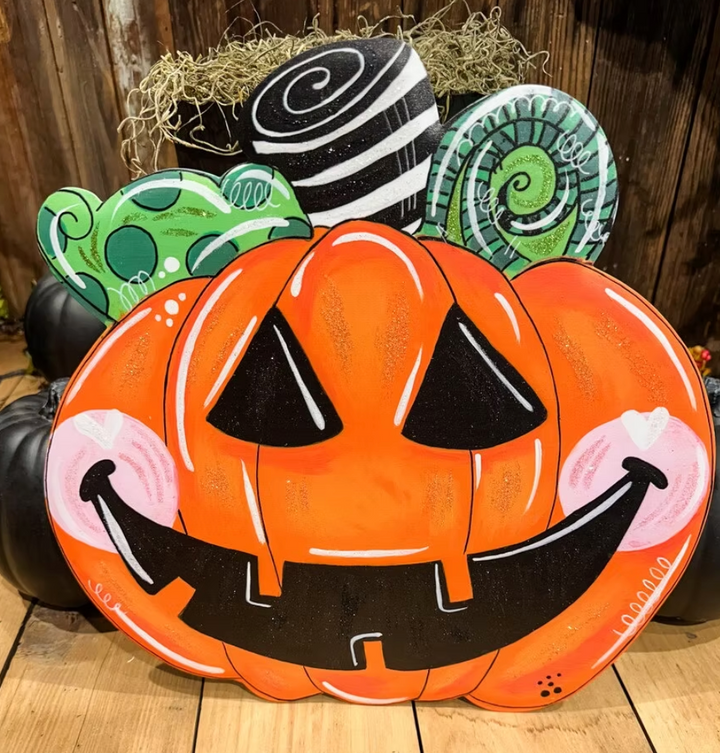 Round Top Collection - Martin's Jack O'lantern PVC Door Hanger