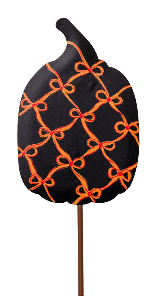 Round Top Collection - Black Bow Pumpkin (Tall)