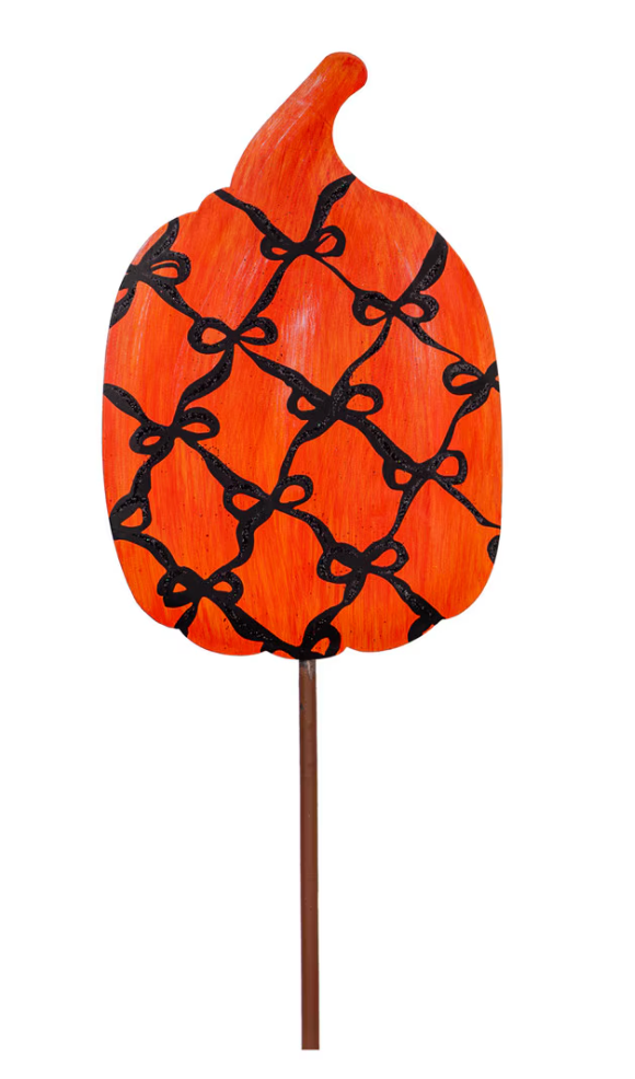 Round Top Collection - Orange Bow Pumpkin (Tall)