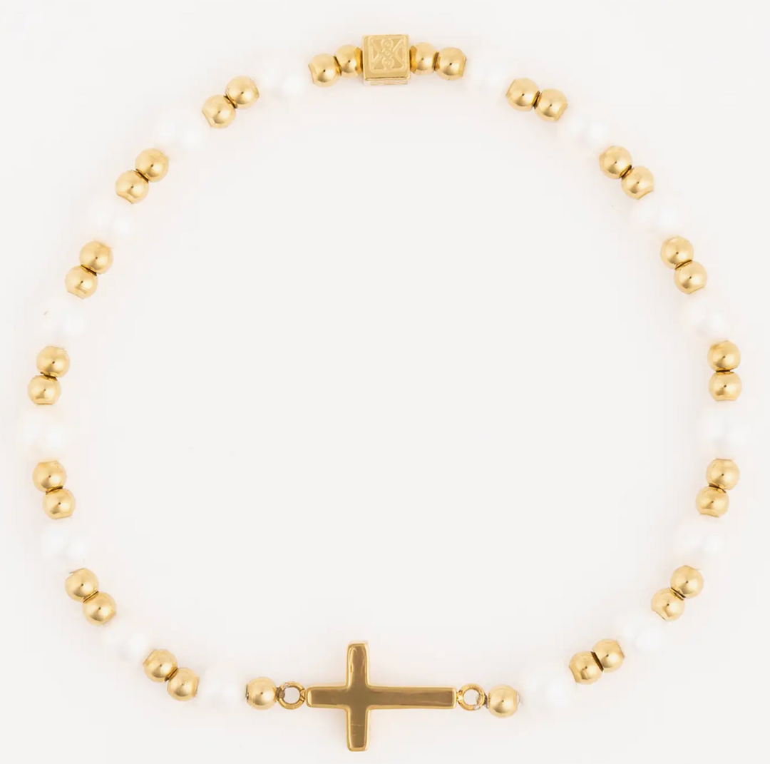 Michelle McDowell - Ada Pearl Cross Bracelet
