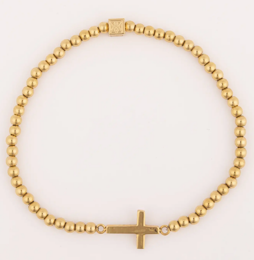 Michelle McDowell - Elsie Gold Cross Bracelet