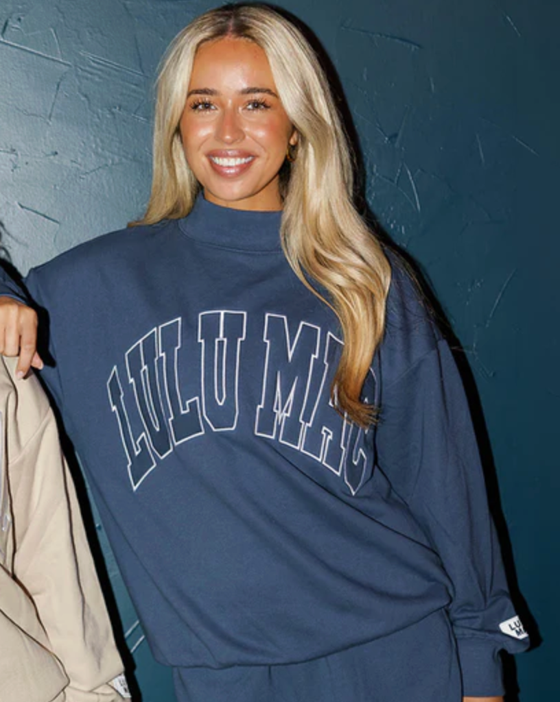 LULU MAC - Stitch Mockneck Terry Cloth Sweatshirt (Navy)