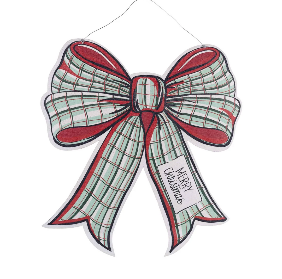 XOXO Bow/ Merry Christmas Bow Burlap Sign