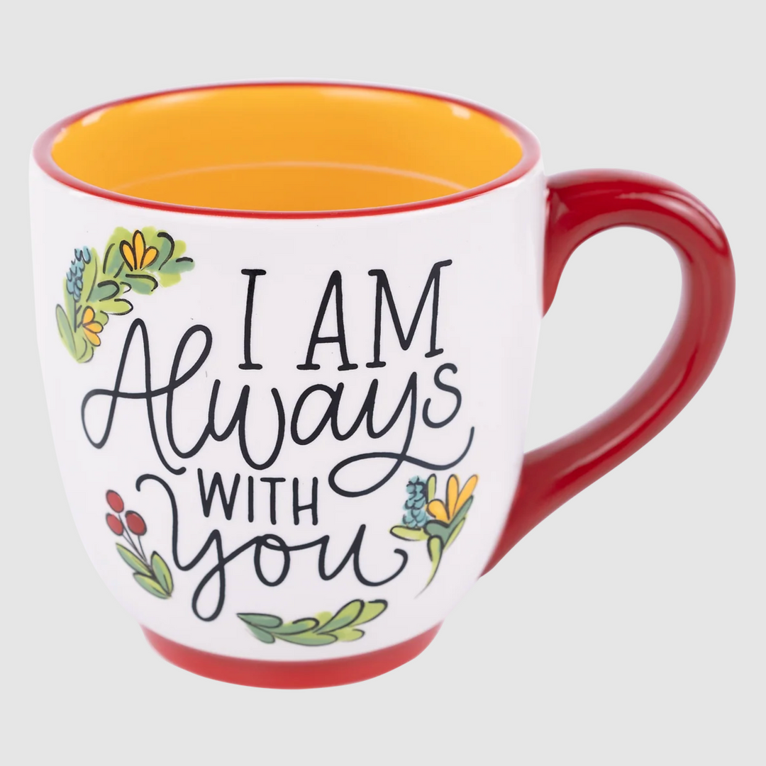 I Am Always With You Red Bird Wreath Ceramic Mug