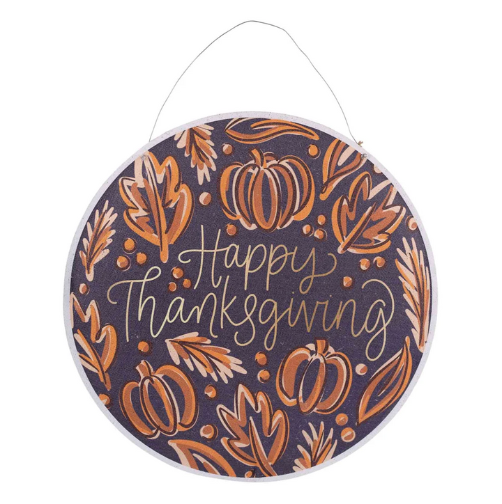 Christmas Holly/ Thanksgiving Leaves Burlap Sign