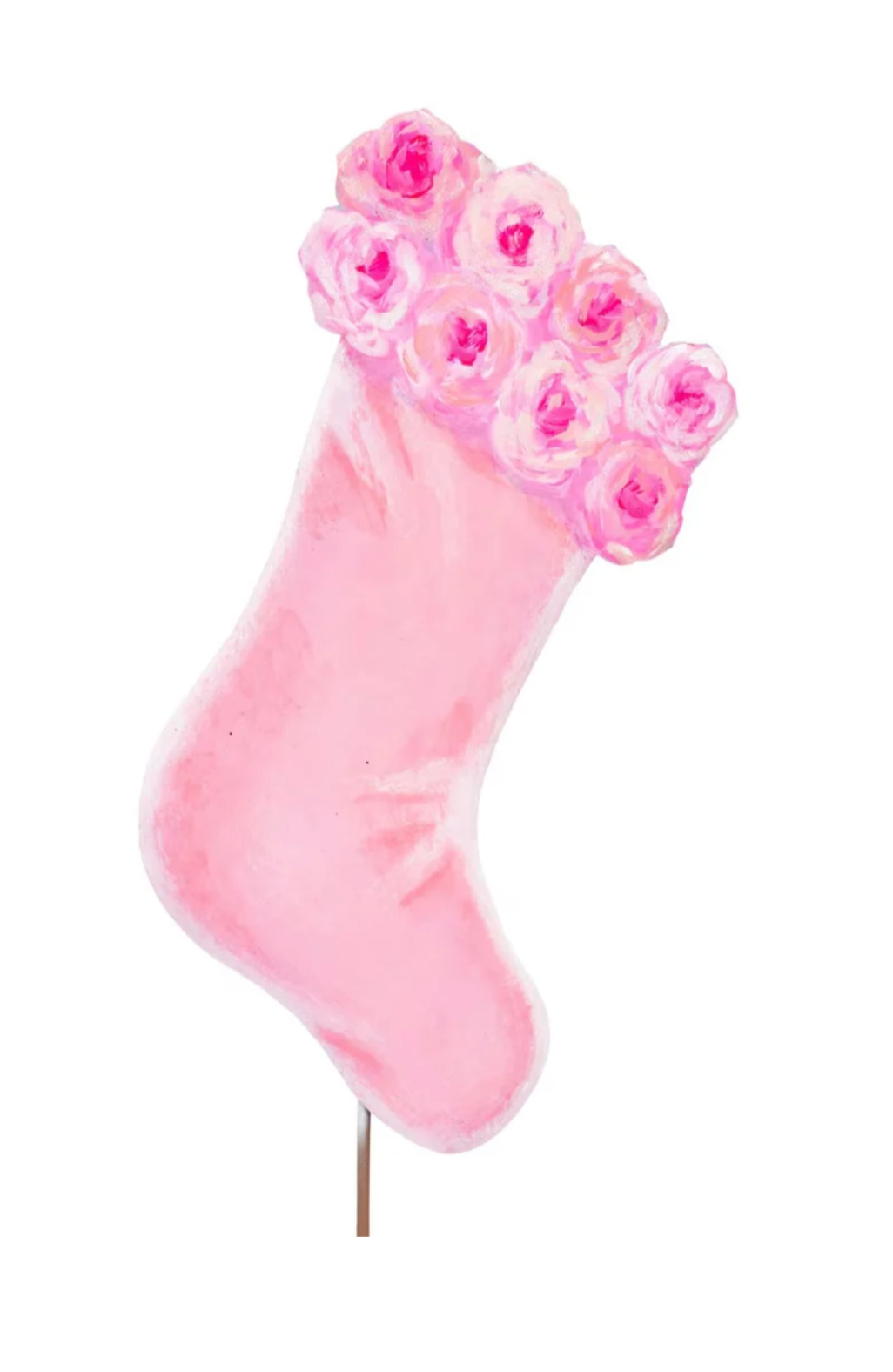 Round Top Collection - Pink Fanciful Rose Stocking