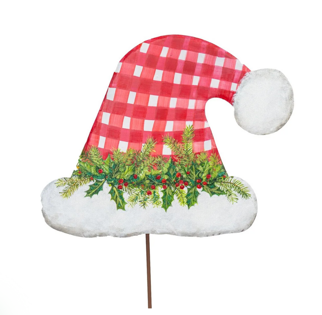 Round Top Collection - Gingham Santa Hat
