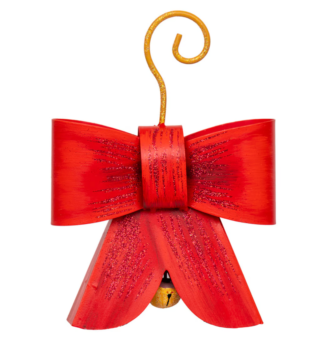 Round Top Collection - Red Bow Bell Small