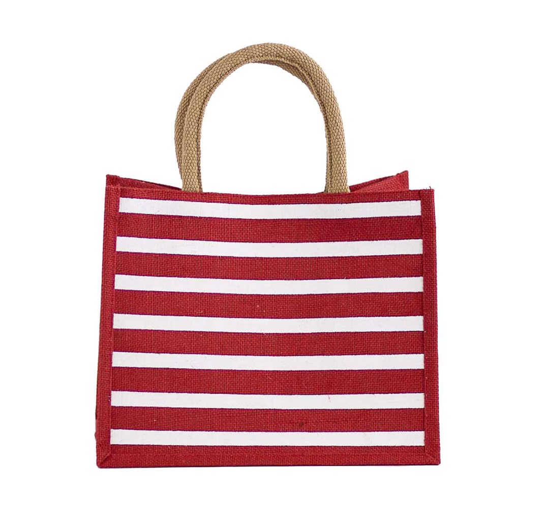 Medium Gift Tote - Red & White Striped